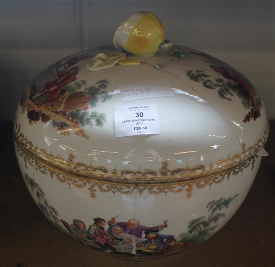 Large KPM punch bowl (a.f.)